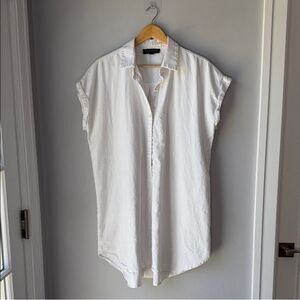 Eloquii Button Down Shirt Dress White